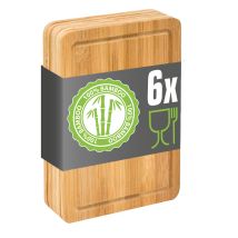 Dunedesign - Lot De 6 : Petite Planche À Découper Bambou 22x15 Planche Aperitif Planche Bois