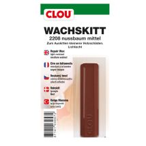 Clou Wachskitt Stange 2208 – Nussbaum mittel – 1 Stück – Innenanwendung – Lichtecht – Reparatur von Holzschäden