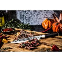 Couteau À Viande - Forgé - Sebra - Acier Japonais 440c - Manche En Bois De Dalbergia - L 20,5 Cm