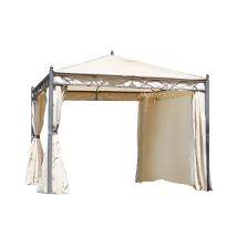 Quadratischer Pavillon 3 X 3 Meter Aus Anthrazitfarbenem Eisen Mit Sandfarbener Abdeckung - Varese