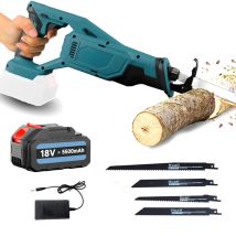 Mawiron - Sägeblatt, Akku-sägeblatt, Säbelsägeblatt, 4x Blatt, Verwendet Für Holz Kunststoff Und Metall, 5500mah Batterie Und Ladegerät, Kompatibel 