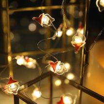 Minkurow Led String String Lights, 2m 20 Led Christmas Decoration Light, Santa Head String Light, Per La Casa E La Decorazione Del Giardino Di Natale 