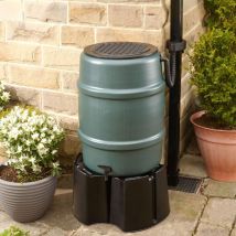Water Butts Direct - 114l Standard Water Butt Barrel With Stand And Diverter