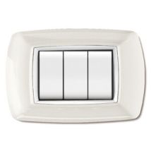 Placca Life Living Plast Bianco 3p Cornice Bianco- 10,0 Pz