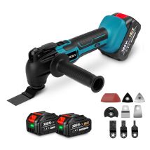 Oszillierendes Multitool, 20.000 U/min, Kabellos, Stufe 6 Vibration, Holzbearbeitungswerkzeug, Elektrischer Dekorationstrimmer Mit 2 Batterie