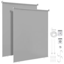 Swanew 2x Tenda Verticale Tenda Da Esterno Per Balcone Tenda A Rullo Schermo Retrattile Da Esterno Protezione Solare 180x240cm Grigio