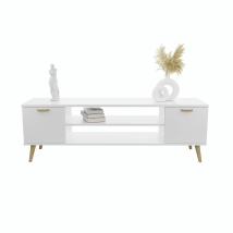 FOCUS RTV-Schrank – 155 cm – Skandinavisches Design – Hochwertige Möbelplatte – Buchenholzbeine – Elegantes Wohnzimmermöbel