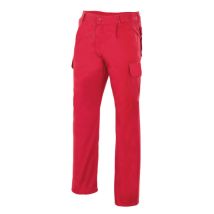 Pantalón Industrial Con Costura De Seguridad Y Bolsillos De Parche Velilla Serie 345 64 Rojo