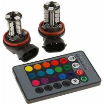 Paquete De 2 Bombillas Antiniebla Rgb H8/h11, Bombillas Led Rgb Multicolor Para Conducción, Control Remoto, Bombilla De Repuesto H8/h11