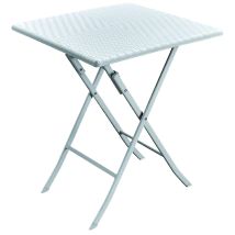 Gdlc - Klappbarer Tisch In Stahl Und Harz Camping Polyrattan Levante