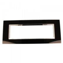 Placca Quadrata In Vetro Temperato Mbl 7m Nero Compatibile Bticino Living Bln84702