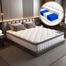 Matelas 160x200 Cm Ressorts Ensachés – Épaisseur 25 Cm – 7 Zones De Confort, Housse Respirante, Soutien Ferme H3, Hypoallergénique, Avec Drap-housse 