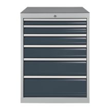 Bedrunka+hirth - Armario De Cajones H1019xa705xp736mm Gris Claro/gris Antracita 6 Cajones