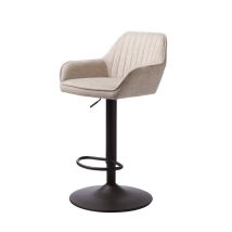 Nolan X2 Verstellbare Barhocker, Gepolstert Mit Beigem Stoff, Höhe 73,5 Cm, Metallfüße (50830000)