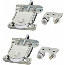 Ymyny Lot De 2 Pièces Coulissantes Pour Porte De Garde-robe, Roues, Roues, Roues, Rouleaux, Guides Avec Tampon Amortisseur, Capacité De Charge 20 Kg