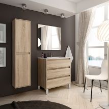 Mueble Baño Sandra - Natural - 3 Cajones - 100 Cm