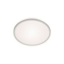 Lampada Da Soffitto A Led Backlight 4000k Argento Metallo-plastica Ø28cm 15w Brilo Ner