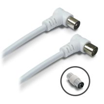Metronic - Cable Tv Coaxial Ø 9,52mm Macho / Hembra + Adaptador M / M - Blanco - 438009