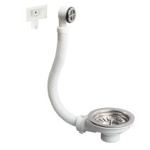 Wirquin Pro - Wirquin 30723117 Piletta Per Lavello Ø90 1 Vasca, Plastica E Metallo, Con Troppopieno Esterno, Cromato