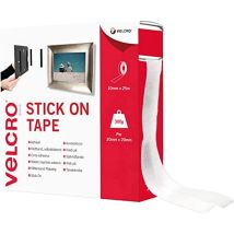 Vel-ec60354 Nastro A Strappo Da Incollare Lato Morbido E Lato Rigido (l X L) 25000 Mm X 20 Mm Bianco 25 M - Velcro