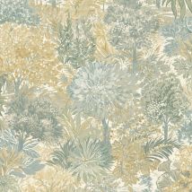 Vliestapete - Inia - Gold Grün Creme Blumen Floral Grandeco - A78603
