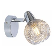Aplique De Pared Industrial Loretto De Metal Cromado Con Cesta, 1xe14 40w Rea830701-06 Reality