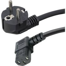 Cavo IEC 2.50 m – Nero – 10 A – Spina schuko angolare – Presa IEC C13 – H05VV-F 3G 1 mm²