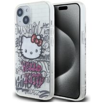 Hello Kitty Hkhcp15shdgpht Iphone 15 / 14 / 13 6.1 Custodia Rigida Bianca/bianca Iml Kitty On Bricks Graffiti