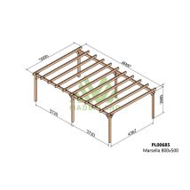 Maderland - Cochera Y Pérgola De Madera Laminada Lugo ( ) - 800 X 500 Cm