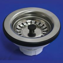 WOLFPACK Spülenventil 1 1/2 Flacher Korb – Ø 115 mm – Abflussventil für Spülen