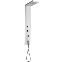 Columna De Hidromasaje Smart En Acero Inoxidable Blanco Con Ducha Superior Y Manosmart Columna De Hidromasaje