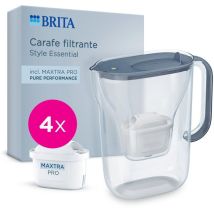 Caraffa Filtrante - Brita - Style Essential Blu Minerale - Capacità 2,4l Di Cui 1,4l Di Acqua Filtrata - 4x Maxtra Pro Pure Performance