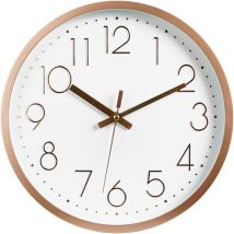 Orologio Da Parete Moderno Da 12 Pollici, Silenzioso, Per Camera Da Letto, Cucina, Soggiorno - Oro Rosa