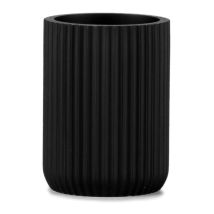 Portaspazzolino in resina – Nero opaco – Ø7x9,5 cm – Andrea House