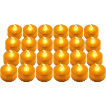 Candele Led, 24 Candele Led Senza Fiamma Adatte Per Compleanni, Feste A Tavola, Natale, Matrimoni, Feste.