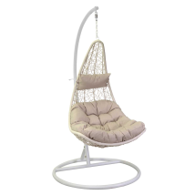 Dondolo Pensile Triton Supporto Bianco Cuscini Crema Cm80x69h200