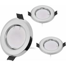 Lot De 3 Spots Encastrables Led Ultra-plats 3 X 5 W, Ampoule Dimmable, Module Spot 220 V, Diamètre 75-80 Mm, Dimmable, Chaud 3000 K, Angle De 
