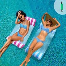 Lot De 2 Hamac Pour Piscine, Matelas Gonflables Pour Piscine, 4 En 1 Flottant De Inclinable Flotteur Hamac, Hamac D'Eau, Bouées Et Matelas Gonflables,