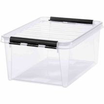 Clipbox transparent/schwarz 14 l – 3508390 – Kunststoff (PP) – 58 cm – 40 x 30 x 18 cm – 10 Stück pro Packung