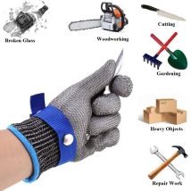 Guantes Resistentes A Los Cortes De Acero Inoxidable, 25,5 Cm. Guantes De Trabajo De Seguridad, Nivel 5 De Protección (xl)