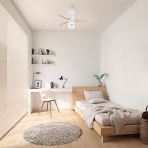 Ventyly - Hybrid Mini Ventilateur De Plafond Blanc/pin Purificateur Ø90 Cm