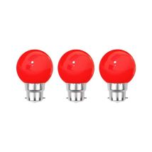 Lot De 3 Ampoules Led Rouges B22 Incassables - Guirlandes Guinguette - Culot Baïonnette