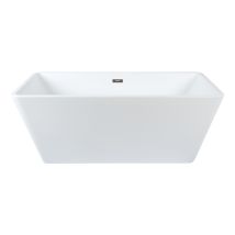 Elswick - Modern Bathroom 1615mm X 720mm Double Ended Freestanding Square Bath With Overflow And White Push Button Waste - Oil Rubbed Bronze Overflow 