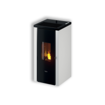 Stufa a pellet Vera 7 bianca – 7 kW – Rendimento 90% – Capacità serbatoio 15 kg – Classe energetica A+