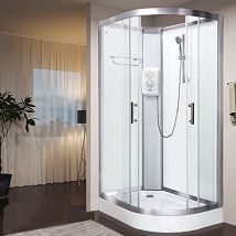 Pure E 1200 X 800 Electric Left Shower Cabin Triton Lux Metal 8.5kw - Vidalux