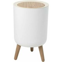 Phasat – Pattumiera da bagno touch 7L – Capacità: 7L, Dimensioni: 22x22xH36.3 cm – Colore legno