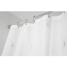 Croydex - Waterproof Textile Shower Curtain Stellar Star Patterned