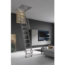 Versenkbare Sprossenleiter Für Dachboden 80x90 H300 Aus Stahl Scari Panto