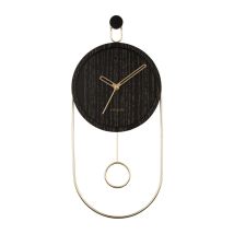 KARLSSON Wanduhr SWING mit goldenen Akzenten Ø 20 cm Höhe 46 cm MDF Zifferblatt moderne Wanddekoration