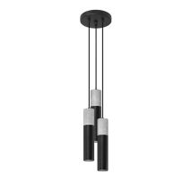 Greenice – BORGIO 3P Black Pendant Lamp – Concrete and Steel – 20 cm x 20 cm x 110 cm – GU10 Light Source